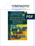 Textbook Mathematical Modeling For Business Analytics 1St Edition William P Fox Ebook All Chapter PDF
