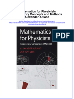 PDF Mathematics For Physicists Introductory Concepts and Methods Alexander Altland Ebook Full Chapter