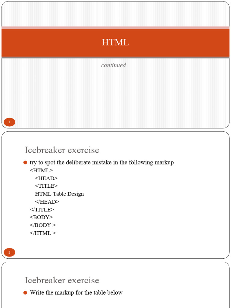 CH 3 Htmlpart II | PDF | Html Element | Html