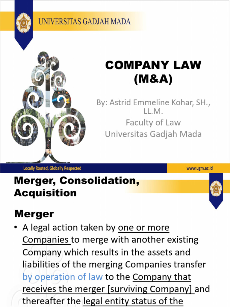 Company Law M A Faculty Of Law Universitas Gadjah Mada Pdf