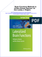 Textbook Lateralized Brain Functions Methods in Human and Non Human Species 1St Edition Lesley J Rogers Ebook All Chapter PDF