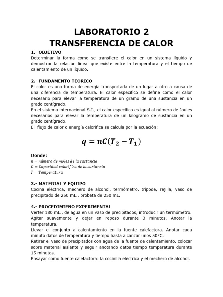 Transferencia de Calor en Líquidos | PDF | Calor | Temperatura