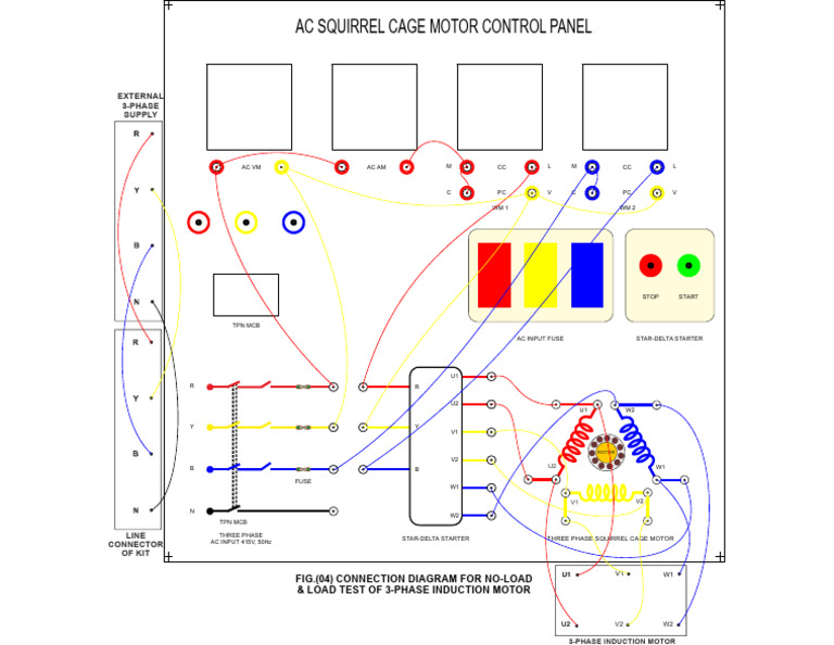 Connection Diagram 3 Phase Squirrel Cage Induction Motor Pdf Power