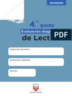 4°. grado Evaluacion diagnostica de Lectura