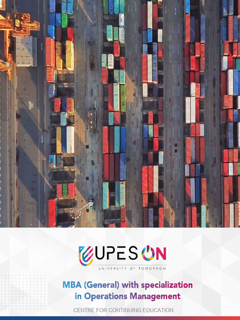 MBA in Operations Management at UPES | PDF | Master Of Business ...