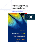 Download textbook Lectures On Light Nonlinear And Quantum Optics Using The Density Matrix 2Nd Edition Rand ebook all chapter pdf 