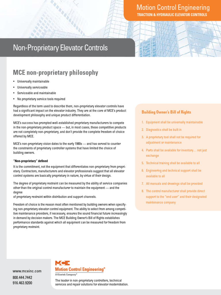 MCE Brochure | PDF | Elevator | Computer Monitor