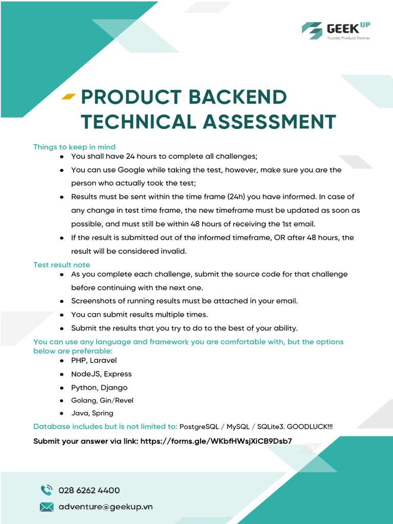 Product Backend Technical Assessment Guide | PDF | Point Of Sale ...