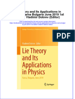 Full Chapter Lie Theory and Its Applications in Physics Varna Bulgaria June 2019 1St Edition Vladimir Dobrev Editor PDF