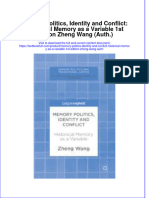 Textbook Memory Politics Identity and Conflict Historical Memory As A Variable 1St Edition Zheng Wang Auth Ebook All Chapter PDF