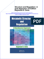 Textbook Metabolic Structure and Regulation A Neoclassical Approach 1St Edition Raymond S Ochs Ebook All Chapter PDF