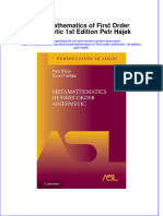 Textbook Metamathematics of First Order Arithmetic 1St Edition Petr Hajek Ebook All Chapter PDF