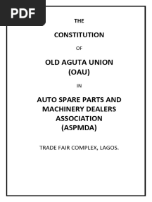 The Old Aguata Union Constitution Amendment