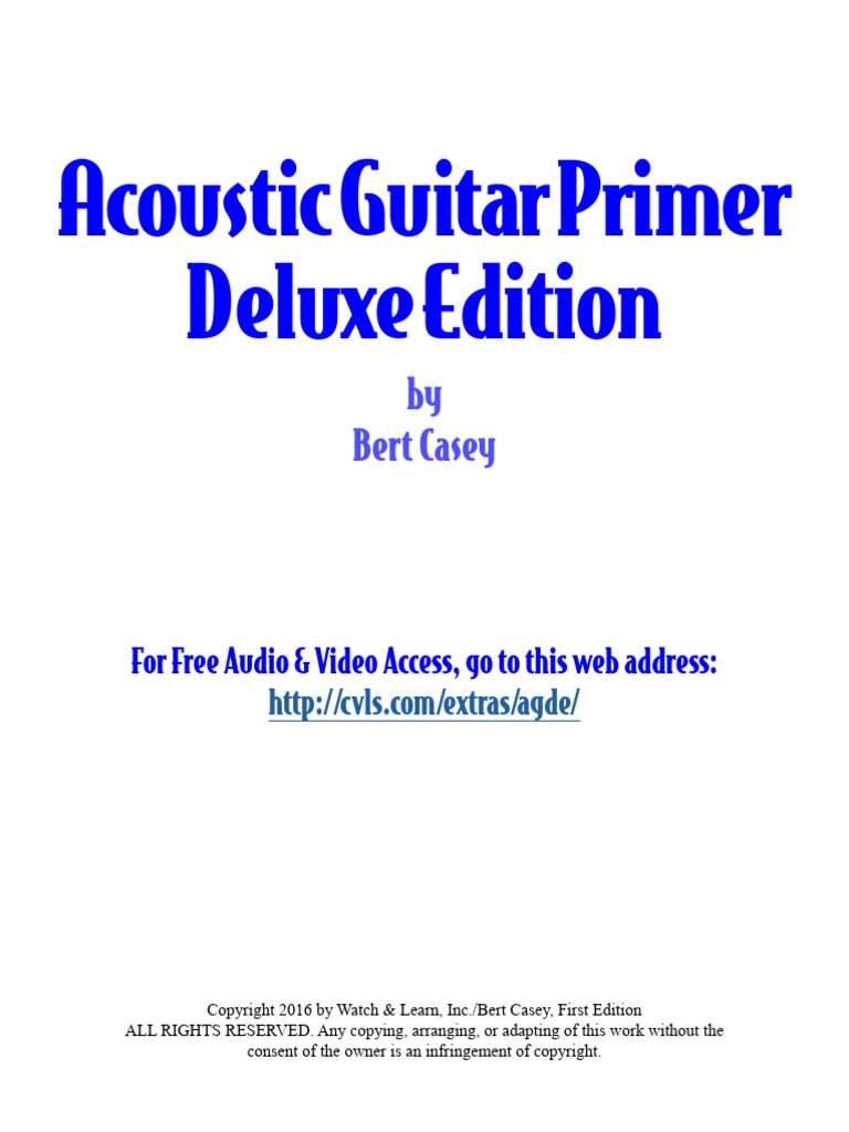 Acoustic Guitar Primer Book For Beginners PDF Guitars String
