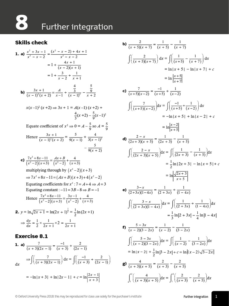 Further integration skills check pdf
