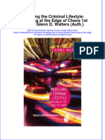 Textbook Modelling The Criminal Lifestyle Theorizing at The Edge of Chaos 1St Edition Glenn D Walters Auth Ebook All Chapter PDF