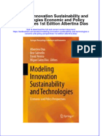Textbook Modeling Innovation Sustainability and Technologies Economic and Policy Perspectives 1St Edition Albertina Dias Ebook All Chapter PDF