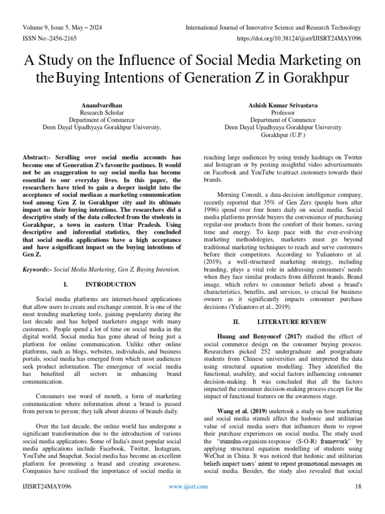 A Study On The Influence of Social Media Marketing On Thebuying ...