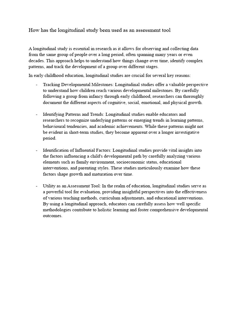 Longitudinal Study in Child Development | PDF | Constructivism ...
