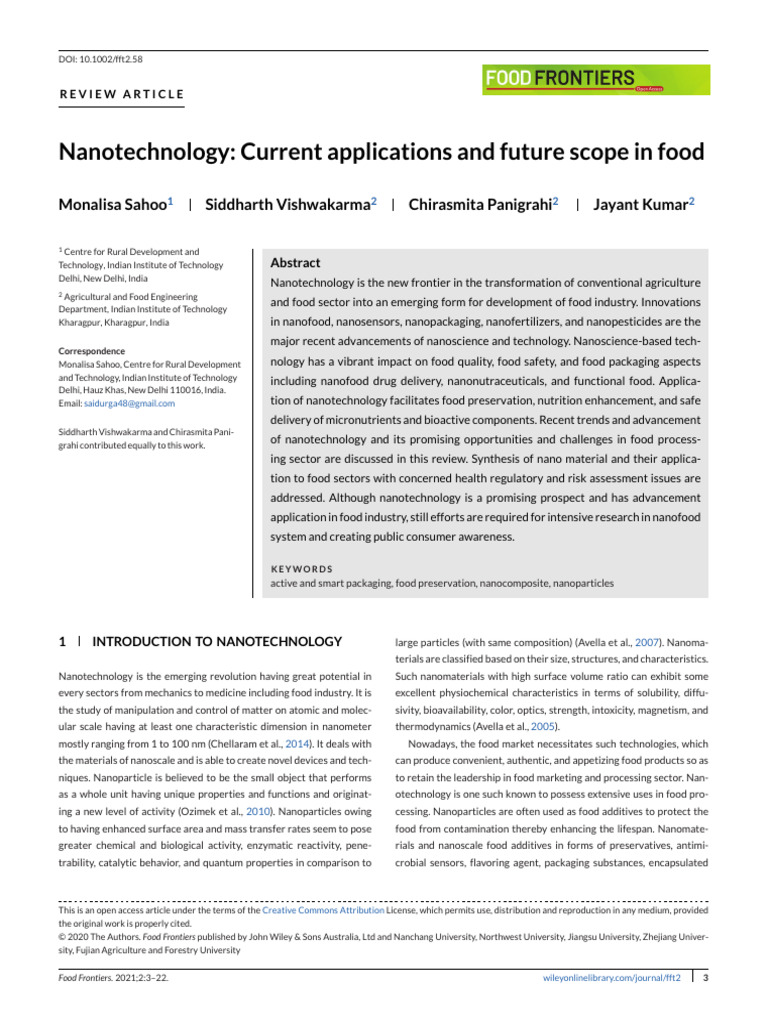 Nanotech in Food: Applications & Future | PDF | Nanotechnology ...