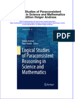 Textbook Logical Studies of Paraconsistent Reasoning in Science and Mathematics 1St Edition Holger Andreas Ebook All Chapter PDF