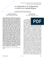 The Signature of Sporadic E of an Equatorial Ionosphere of the Low Latitude Region