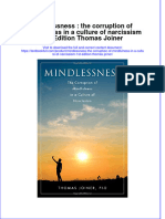Textbook Mindlessness The Corruption of Mindfulness in A Culture of Narcissism 1St Edition Thomas Joiner Ebook All Chapter PDF