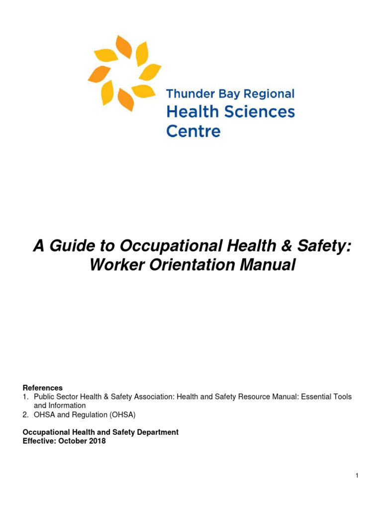 Worker Orientation Manual | PDF | Occupational Safety And Health ...