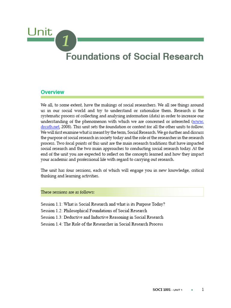 SOCI1001 Unit1 PR 25112013 | PDF | Positivism | Social Research