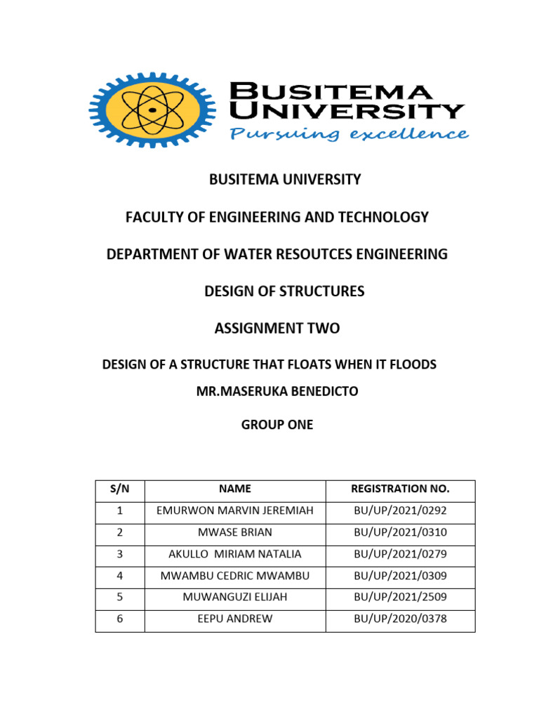 Design of A Structure That Floats Group A | PDF | Buoyancy | Structural ...