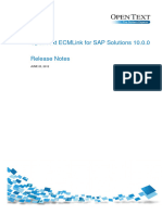 OpenText ECMLink For SAP Solutions 10.0.0 Release Notes