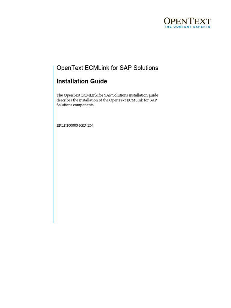 OpenText ECMLink For SAP Solutions 10.0.0 - Installation Guide English ...