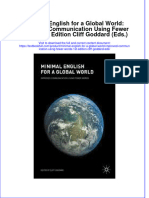 Textbook Minimal English For A Global World Improved Communication Using Fewer Words 1St Edition Cliff Goddard Eds Ebook All Chapter PDF