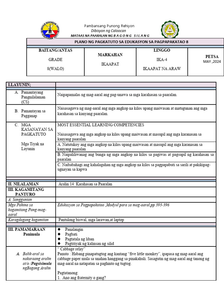 Lesson Plan For Final Demo 1 | PDF