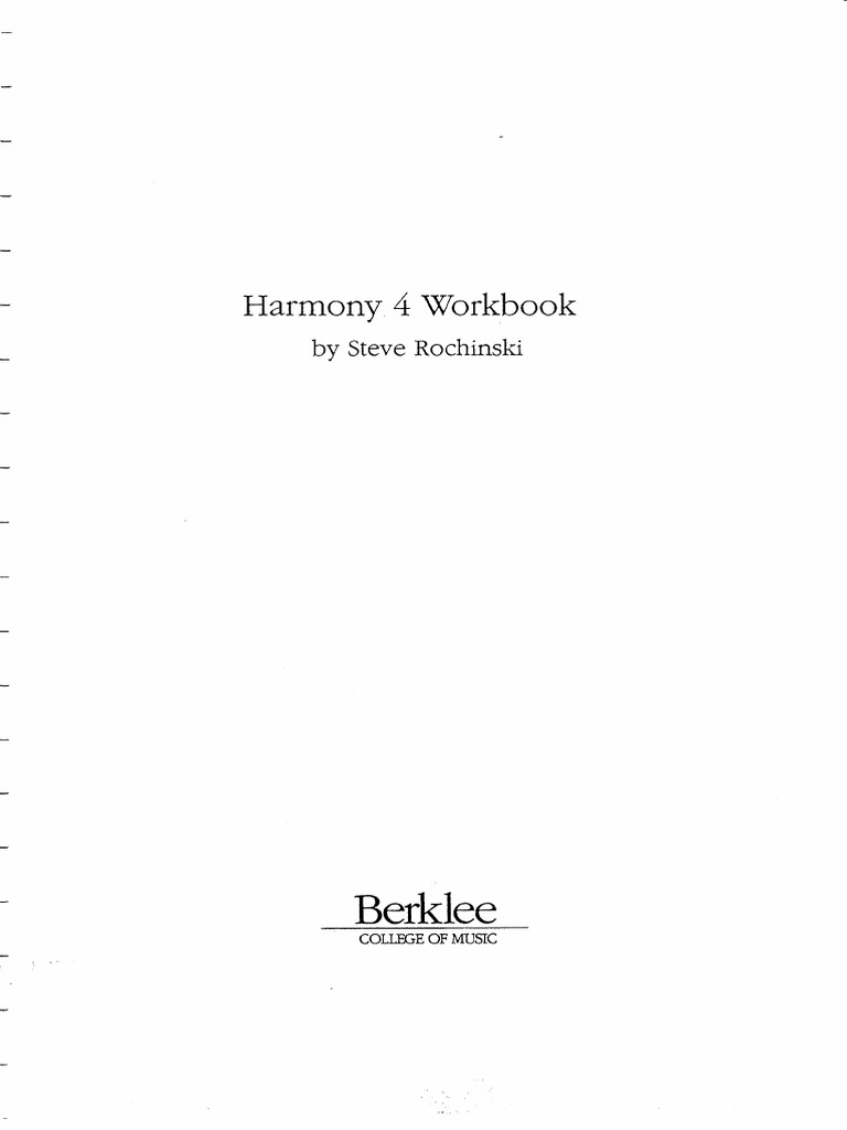 Harmony Workbook 4 - Steve Rochinski | PDF
