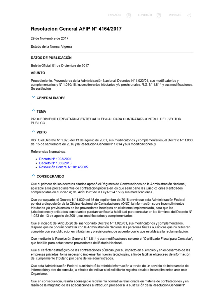 Resolucion Afip CERTIFICADO FISCAL PARA CONTRATAR | PDF | Gobierno