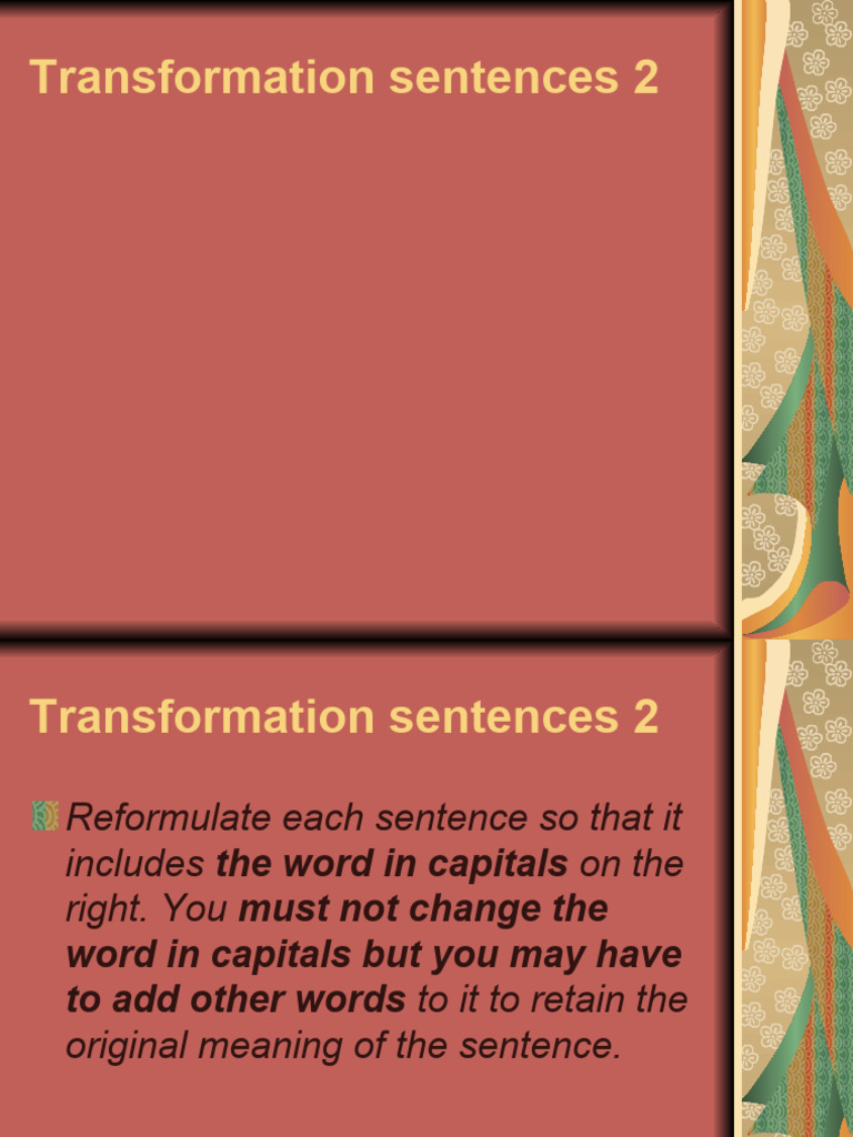 Transformation Sentences 21 | PDF | Crimes | Crime & Violence