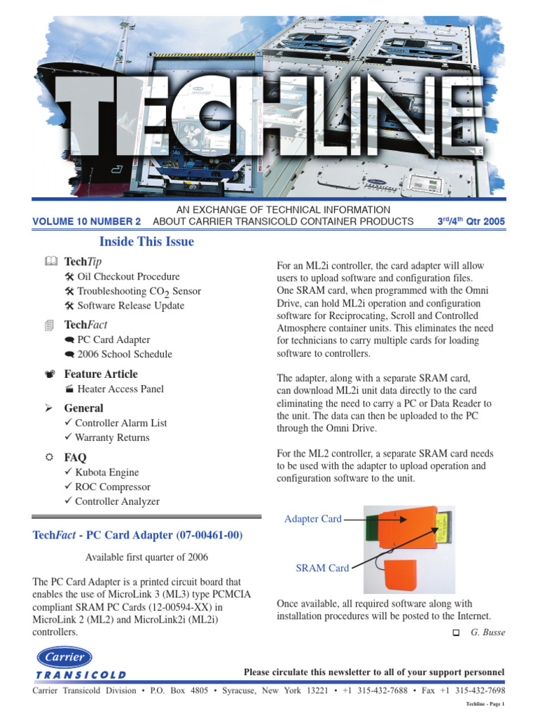 Carrier Transicold Tech Newsletter Vol 10 | PDF | Calibration ...