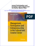 Full Chapter Management Participation and Entrepreneurship in The Cultural and Creative Sector Martin Piber PDF