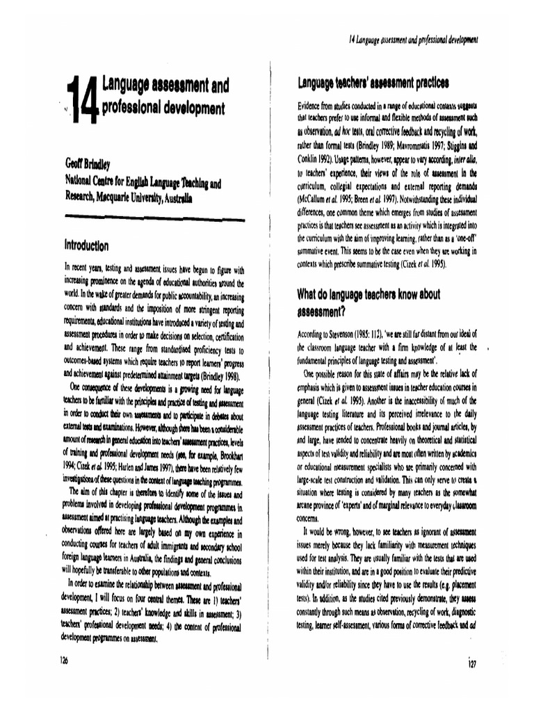 2001-Language Assessment and Professional Development | PDF