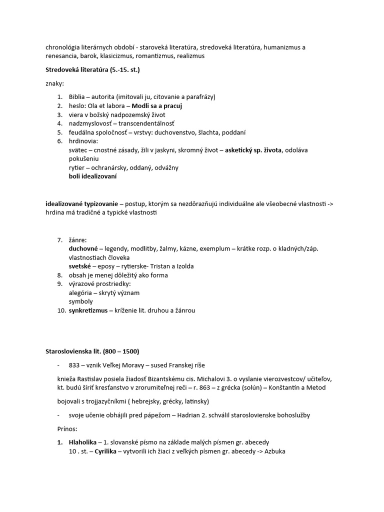 Stredoveká Literatúra Pdf