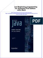 Download pdf Learning Java Beginning Programming With Java For Dummies First Edition John Bach ebook full chapter 