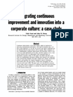 Integrating Continuous Improvement and Innovation Into A Corporate Culture
