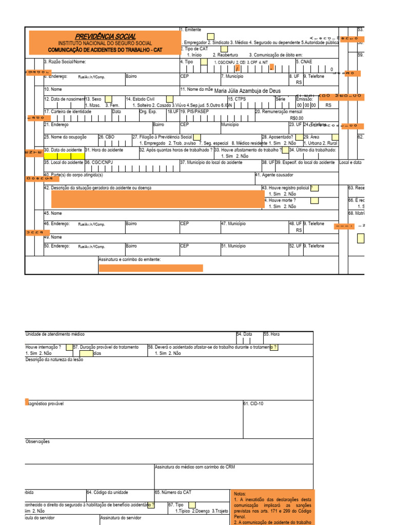 Emissão Cat Planilha Excel 2 Pdf