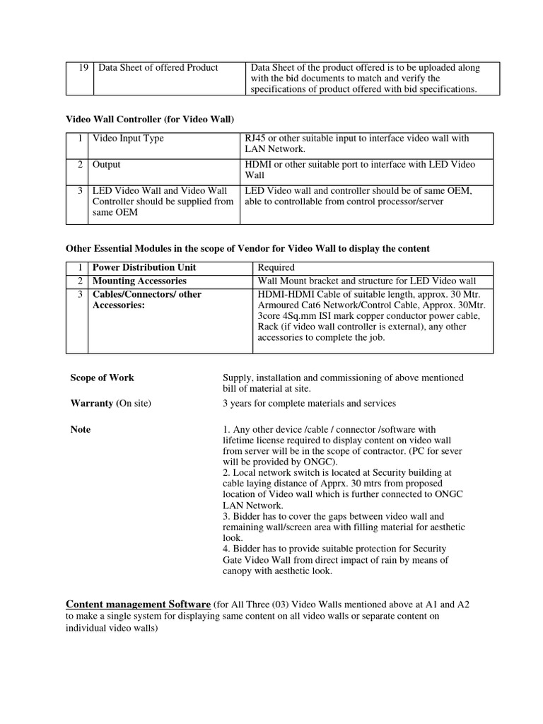 Video Wall Controller Data Sheet | PDF | Video | Computer Network