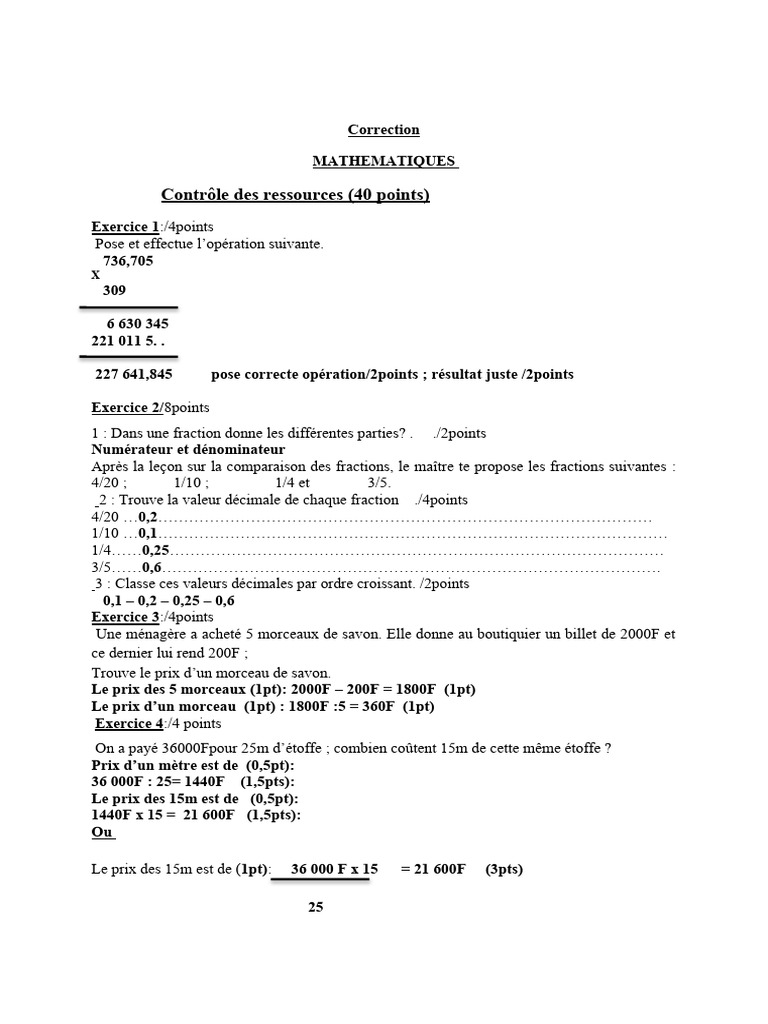 Correction Examen Mathématiques 2024 | PDF | Géométrie euclidienne ...