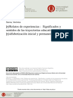 Significados y Sentidos de Las Trayectorias Educativas, en La Alfabetización Inicial y Permanente.