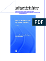Textbook Mathematical Knowledge For Primary Teachers 5Th Edition Andrew Davis Ebook All Chapter PDF