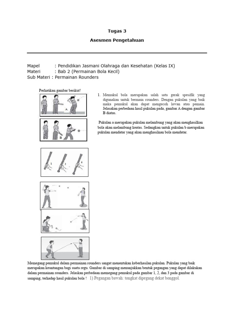Teknik Memukul dalam Permainan Rounders | PDF | Olahraga & Rekreasi