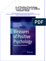 Download textbook Measures Of Positive Psychology Development And Validation 1St Edition Kamlesh Singh ebook all chapter pdf 